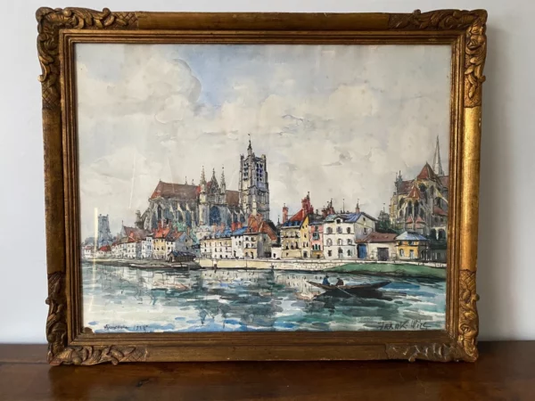 FRANK WILL BOGGS AUXERRE AQUARELLE