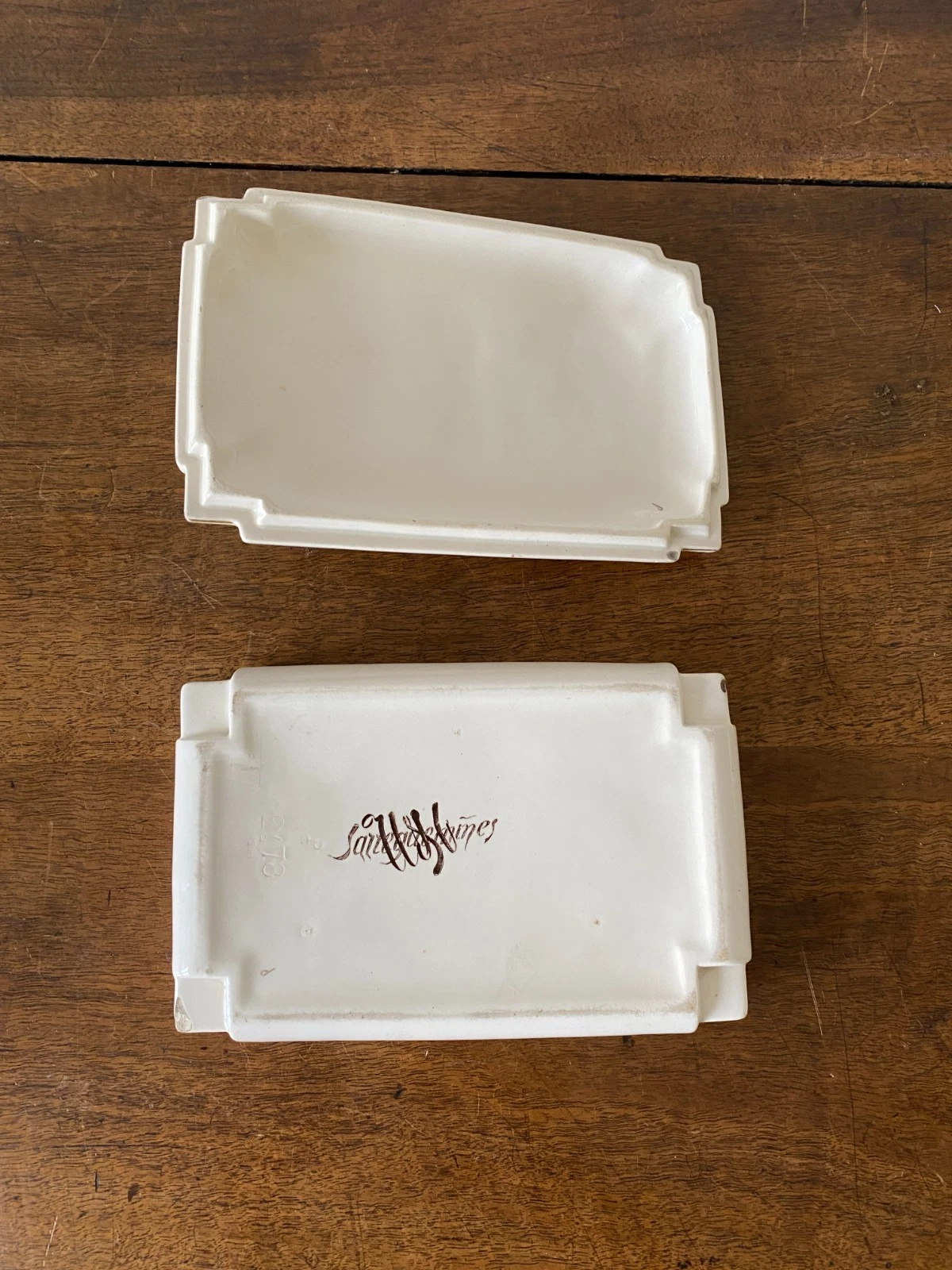 SARREGUEMINES BOITE DRAGEES FAIENCE EMAILLEE – Image 7