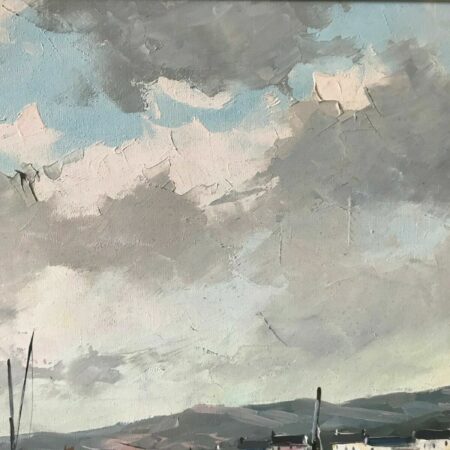 BORDERIE BATEAUX DE PECHE HUILE SUR TOILE – Image 6
