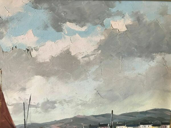 BORDERIE BATEAUX DE PECHE HUILE SUR TOILE – Image 6