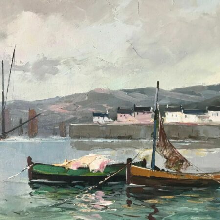 BORDERIE BATEAUX DE PECHE HUILE SUR TOILE – Image 7