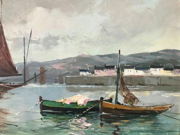 BORDERIE BATEAUX DE PECHE HUILE SUR TOILE – Image 7