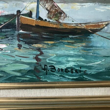 BORDERIE BATEAUX DE PECHE HUILE SUR TOILE – Image 8