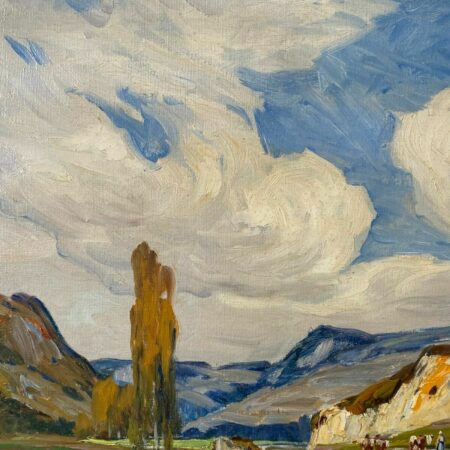 TERRAIRE HUILE SUR TOILE LAC DE MONTAGNE – Image 3