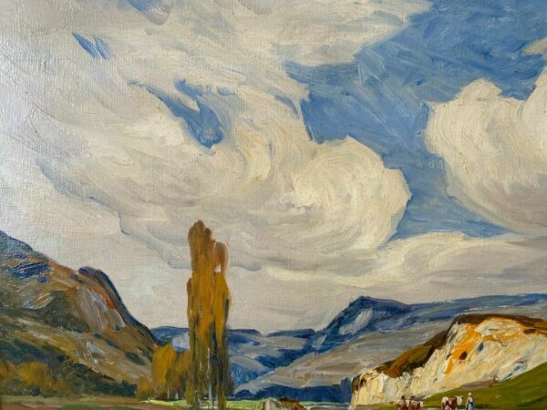 TERRAIRE HUILE SUR TOILE LAC DE MONTAGNE – Image 3