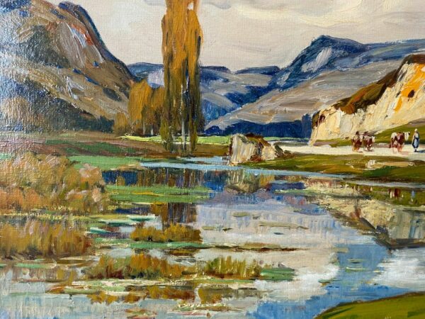TERRAIRE HUILE SUR TOILE LAC DE MONTAGNE – Image 5