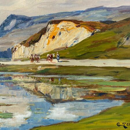 TERRAIRE HUILE SUR TOILE LAC DE MONTAGNE – Image 6