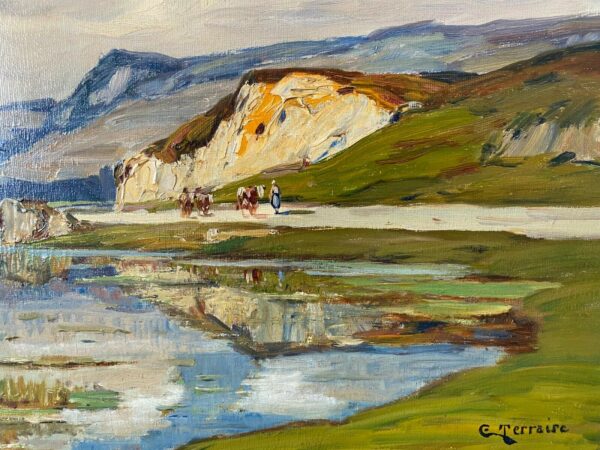 TERRAIRE HUILE SUR TOILE LAC DE MONTAGNE – Image 6