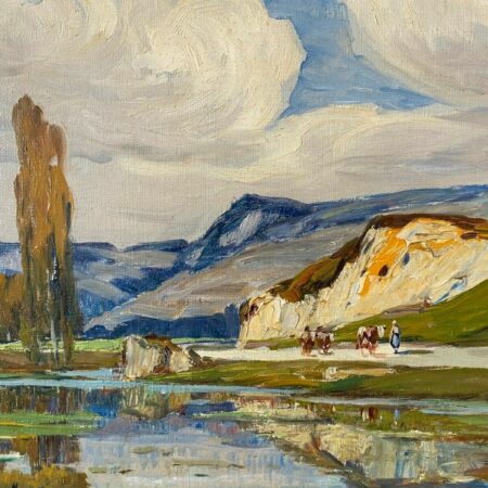 TERRAIRE HUILE SUR TOILE LAC DE MONTAGNE – Image 7