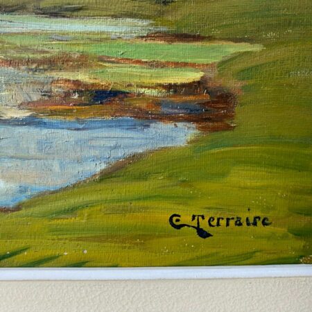 TERRAIRE HUILE SUR TOILE LAC DE MONTAGNE – Image 8