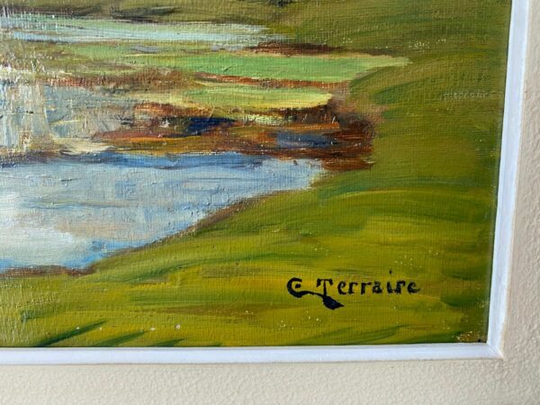 TERRAIRE HUILE SUR TOILE LAC DE MONTAGNE – Image 8