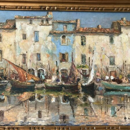 OLIVE VOILIERS MARTIGUES HUILE SUR TOILE – Image 2