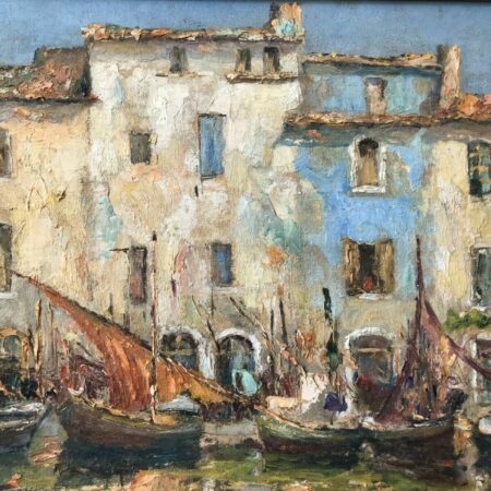 OLIVE VOILIERS MARTIGUES HUILE SUR TOILE – Image 3