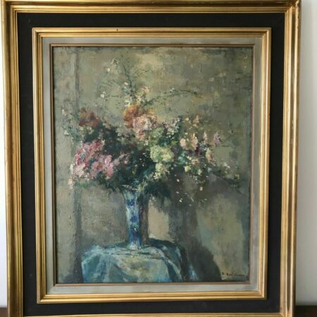 BREITWIESER BOUQUET DE FLEURS HUILE SUR TOILE