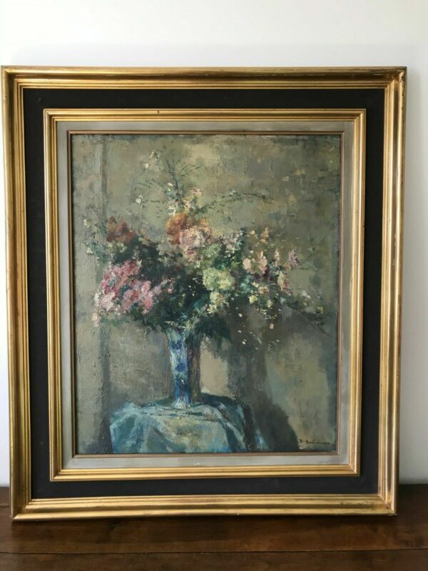 BREITWIESER BOUQUET DE FLEURS HUILE SUR TOILE
