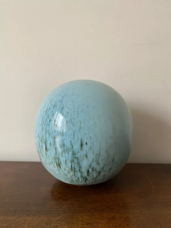 MARC UZAN MARCUZ VASE BOULE GRES EMAILLE BLEU – Image 2