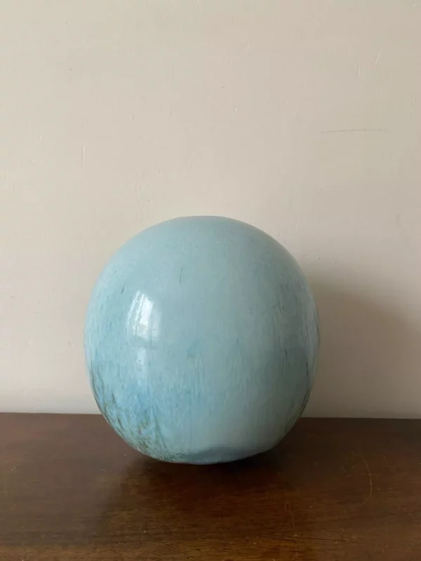 MARC UZAN MARCUZ VASE BOULE GRES EMAILLE BLEU – Image 3