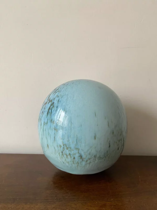 MARC UZAN MARCUZ VASE BOULE GRES EMAILLE BLEU – Image 4