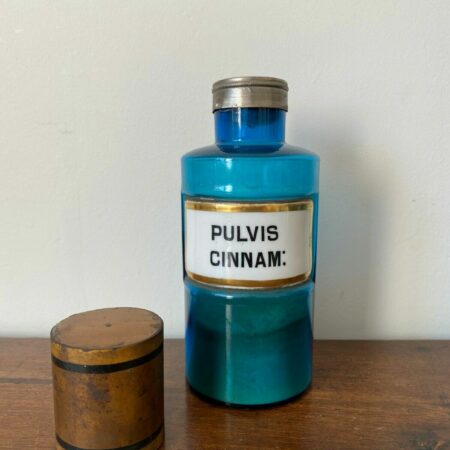 12 POTS A PHARMACIE VERRE BLEU XIXEME – Image 3