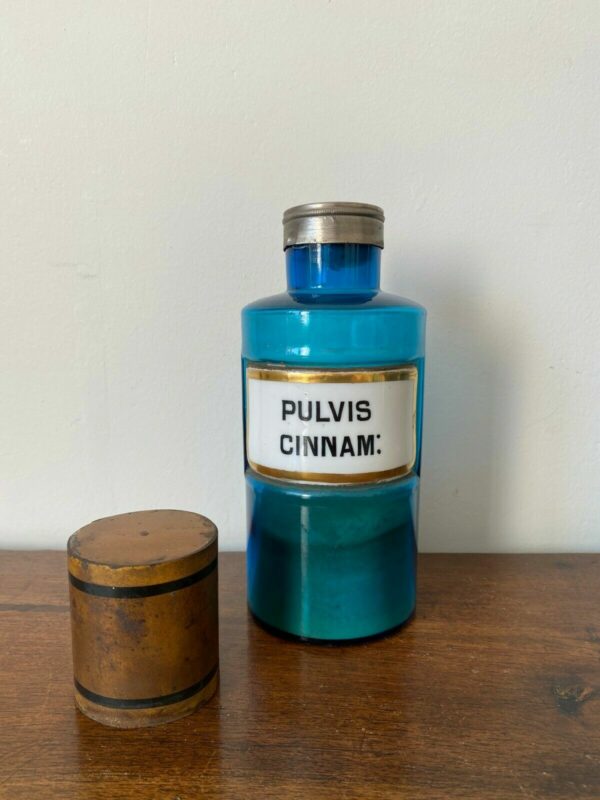 12 POTS A PHARMACIE VERRE BLEU XIXEME – Image 3