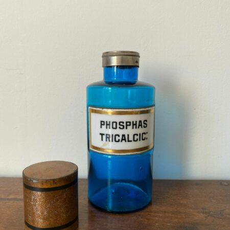 12 POTS A PHARMACIE VERRE BLEU XIXEME – Image 4