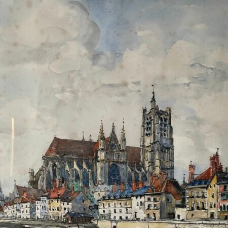 AQUARELLE SIGNEE FRANK WILL BOGGS AUXERRE – Image 2