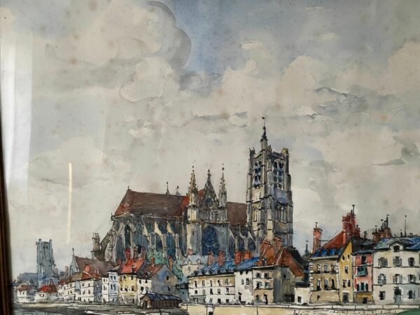 AQUARELLE SIGNEE FRANK WILL BOGGS AUXERRE – Image 2
