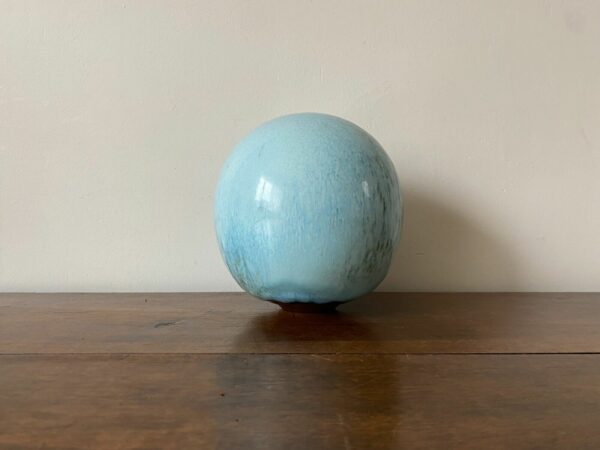 VASE BOULE GRES EMAILLE BLEU UZAN MARC UZAN – Image 2