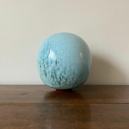 VASE BOULE GRES EMAILLE BLEU UZAN MARC UZAN