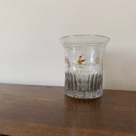 GOBELET EMAILLE NORMAND PARLANT VERRE XIXEME