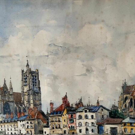 AQUARELLE SIGNEE FRANK WILL BOGGS AUXERRE – Image 3