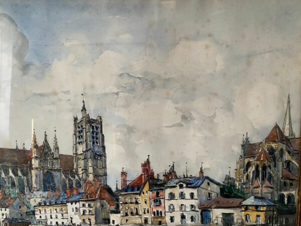 AQUARELLE SIGNEE FRANK WILL BOGGS AUXERRE – Image 3