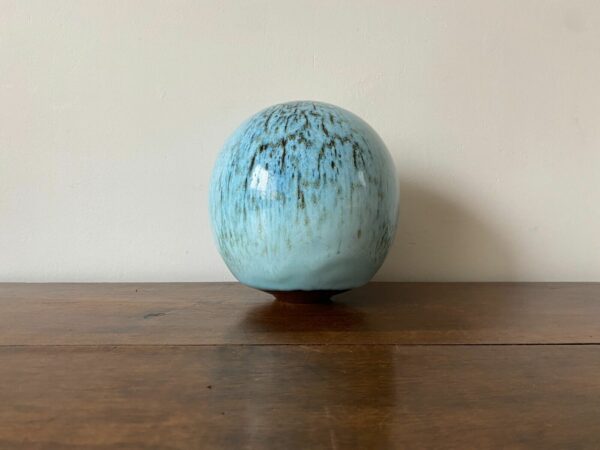 VASE BOULE GRES EMAILLE BLEU UZAN MARC UZAN – Image 3