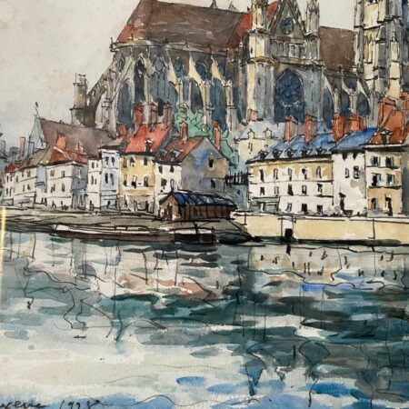 AQUARELLE SIGNEE FRANK WILL BOGGS AUXERRE – Image 4