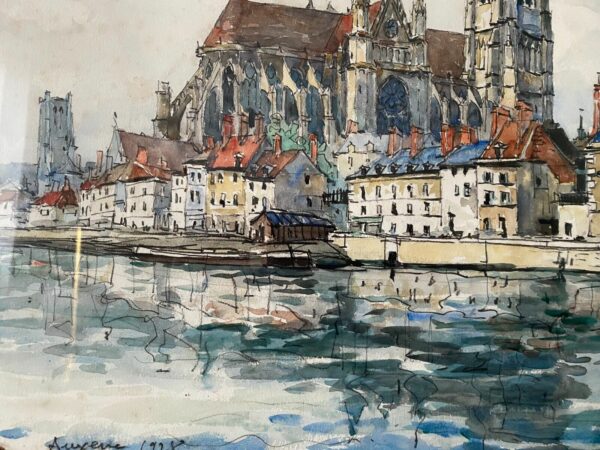 AQUARELLE SIGNEE FRANK WILL BOGGS AUXERRE – Image 4