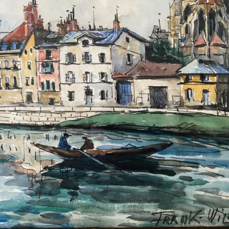 AQUARELLE SIGNEE FRANK WILL BOGGS AUXERRE – Image 5
