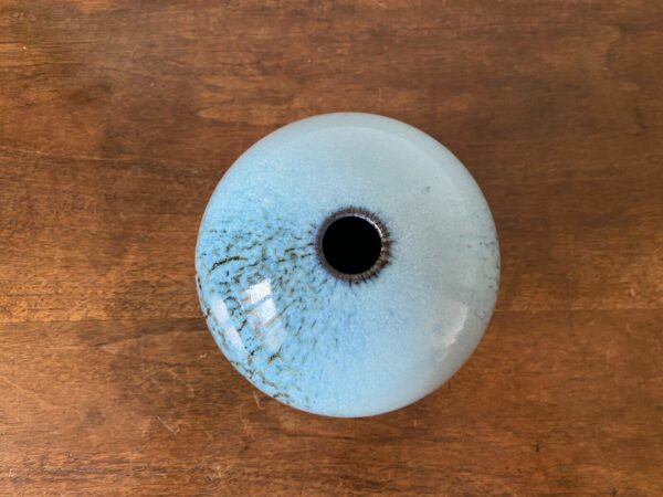 VASE BOULE GRES EMAILLE BLEU UZAN MARC UZAN – Image 5