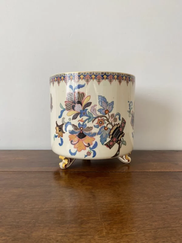 CACHE POT FAIENCE EMAILLEE SARREGUEMINES