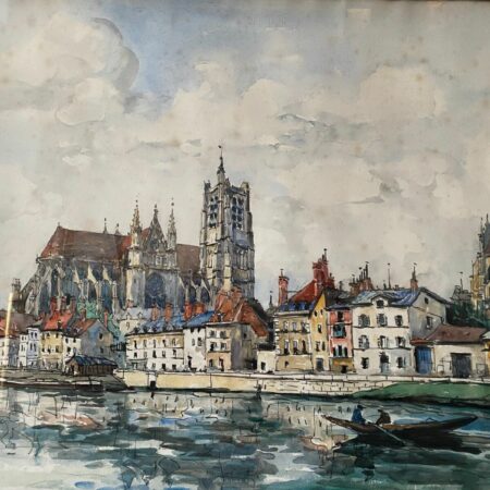 AQUARELLE SIGNEE FRANK WILL BOGGS AUXERRE – Image 8