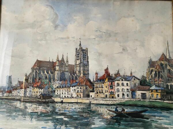 AQUARELLE SIGNEE FRANK WILL BOGGS AUXERRE – Image 8