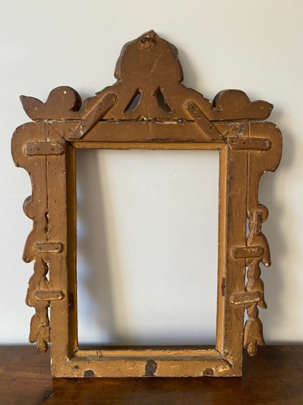 CADRE BOIS SCULPTE DORE ITALIE XVIIIEME – Image 6