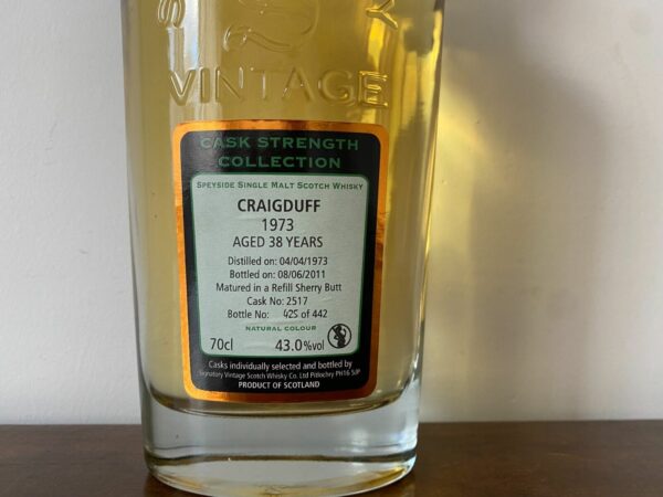 CRAIGDUFF 1973 38 ANS WHISKY 43% 70CL – Image 2
