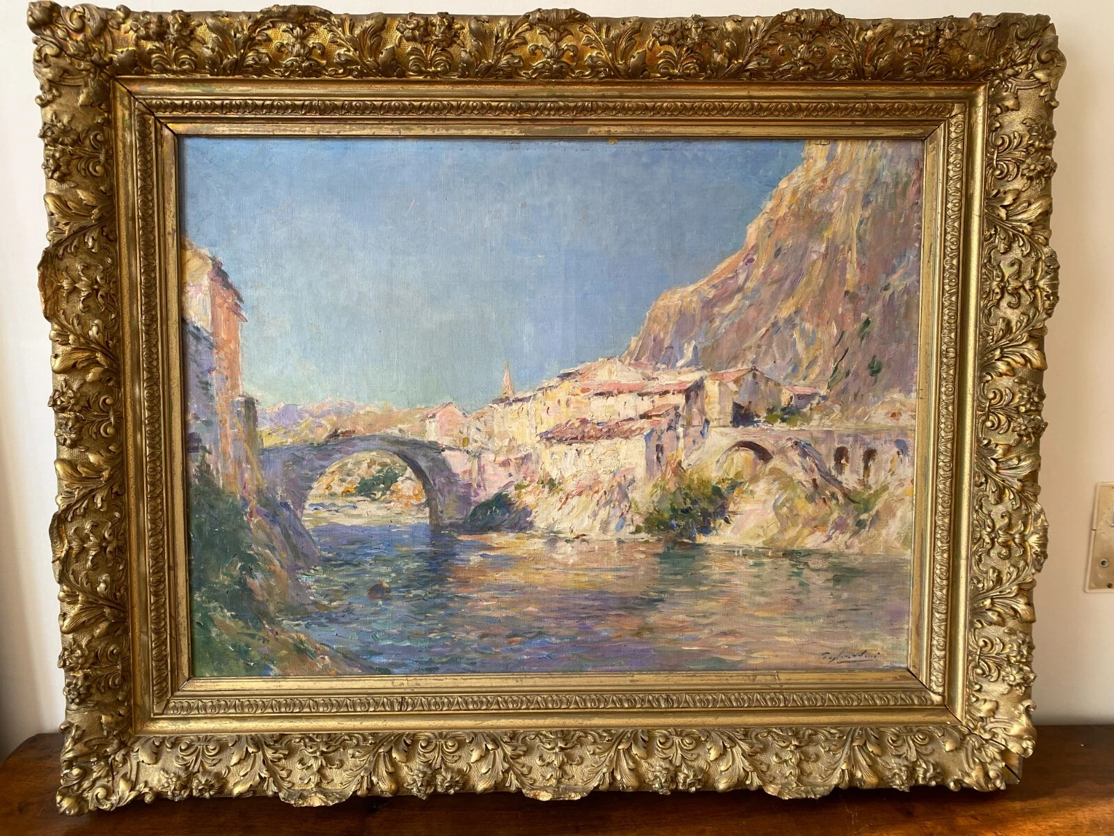 GAGLIARDINI VILLAGE PROVENCAL HUILE SUR TOILE