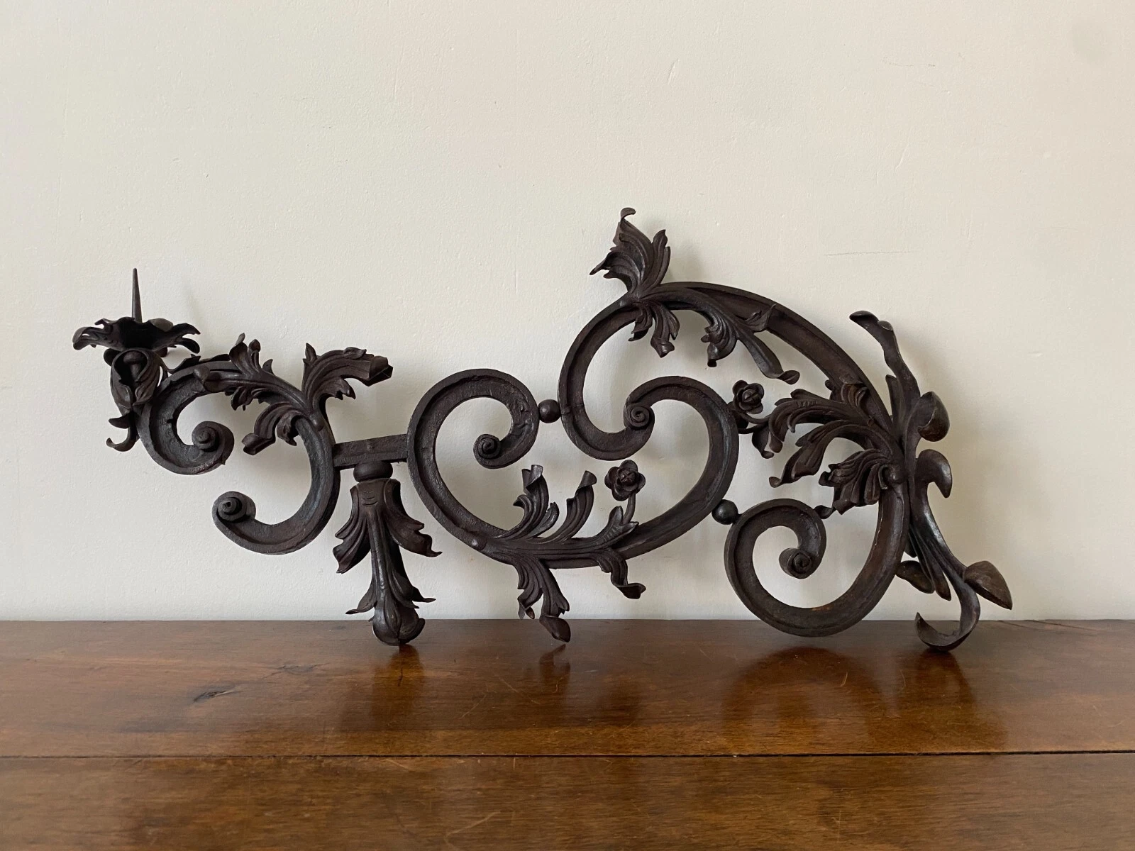 PAIRE DE BRAS DE LUMIERE EN FER FORGE XIXEME – Image 9