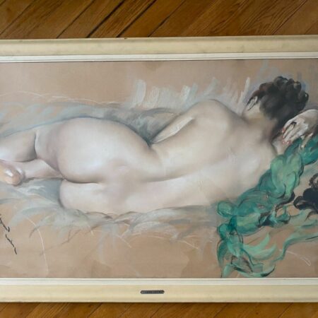 GRAND-CARTERET PASTEL NU ALLONGE DE DOS