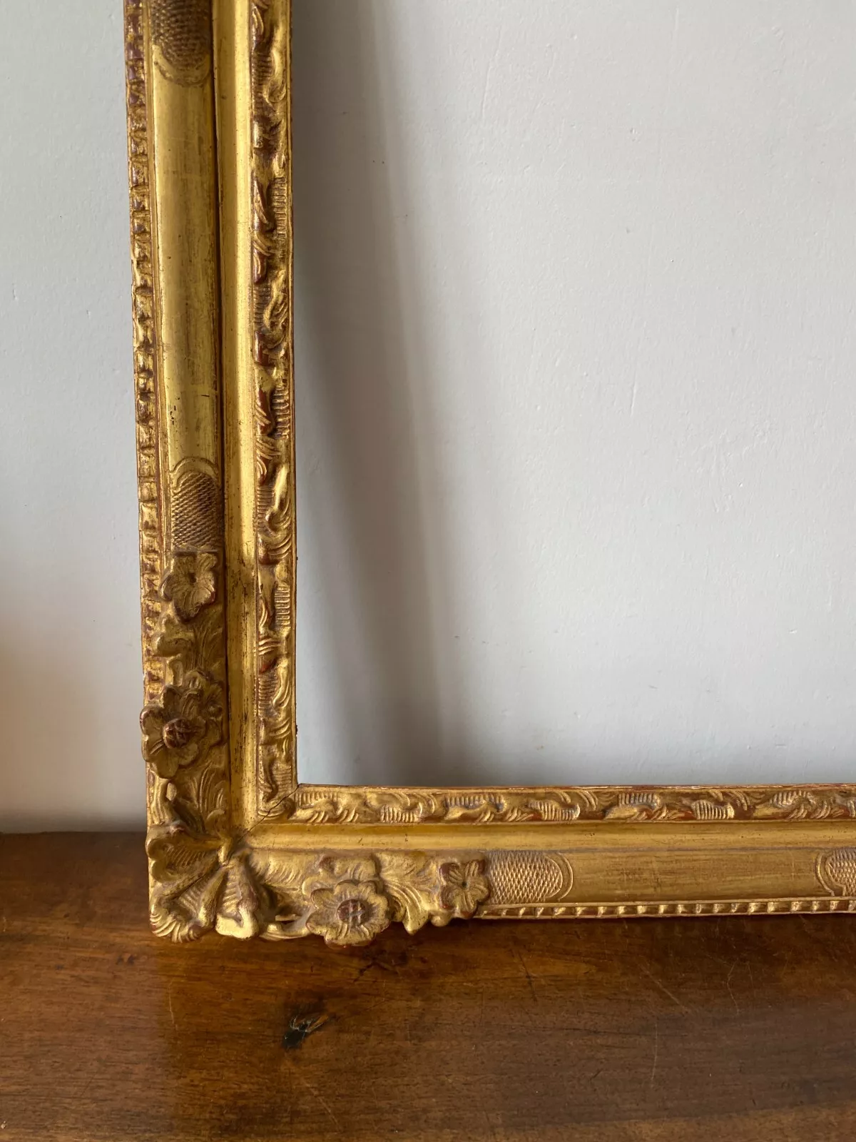 CADRE D'EPOQUE LOUIS XIV BOIS SCULPTE DORE XVIIIEME – Image 7