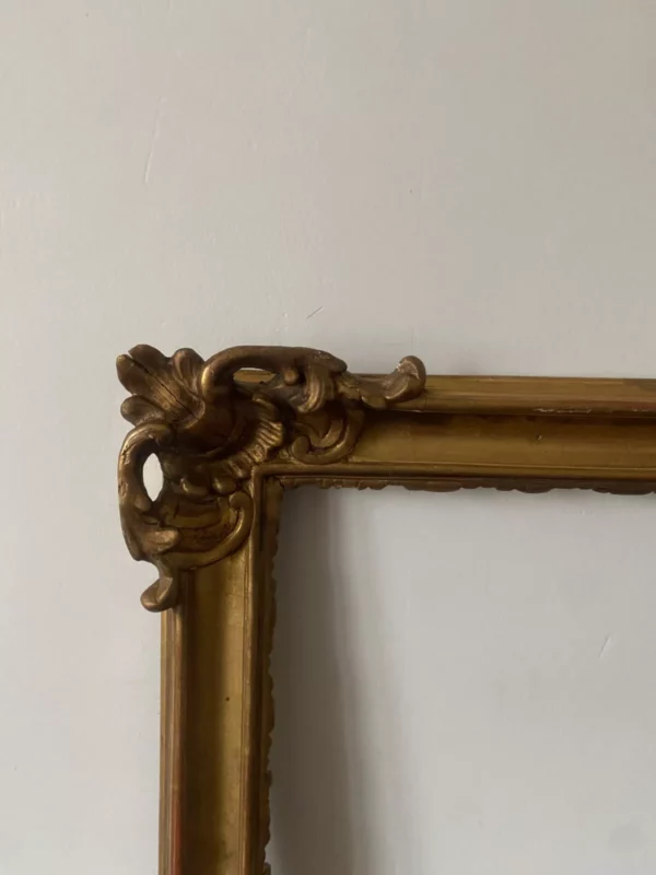 CADRE D'EPOQUE LOUIS XV BOIS SCULPTE DORE XVIIIEME – Image 2