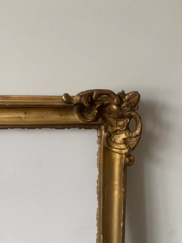 CADRE D'EPOQUE LOUIS XV BOIS SCULPTE DORE XVIIIEME – Image 3