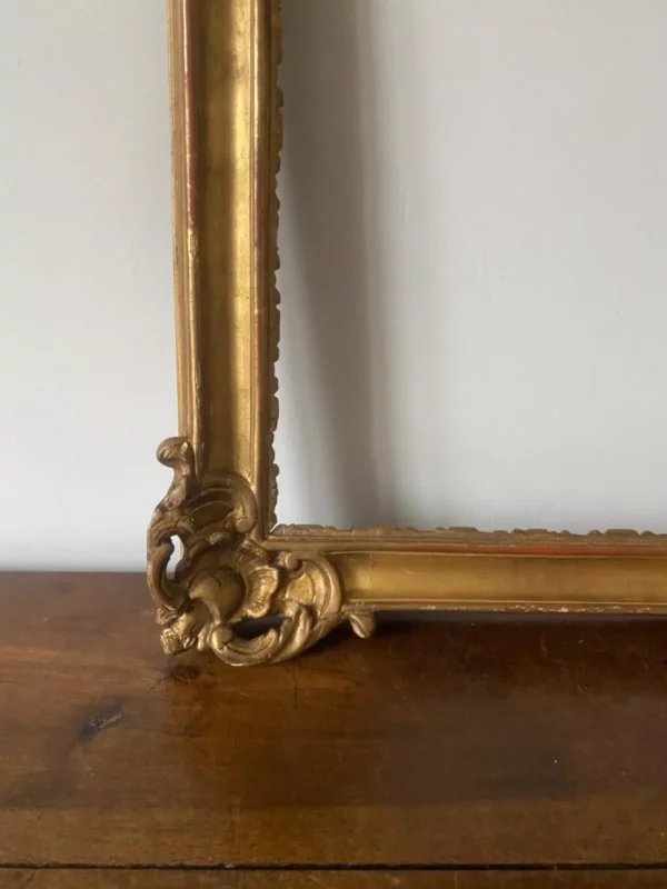CADRE D'EPOQUE LOUIS XV BOIS SCULPTE DORE XVIIIEME – Image 5