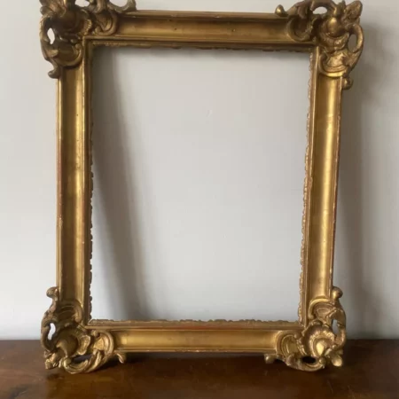 CADRE D'EPOQUE LOUIS XV BOIS SCULPTE DORE XVIIIEME
